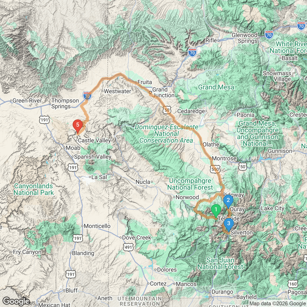 Day 5 route map