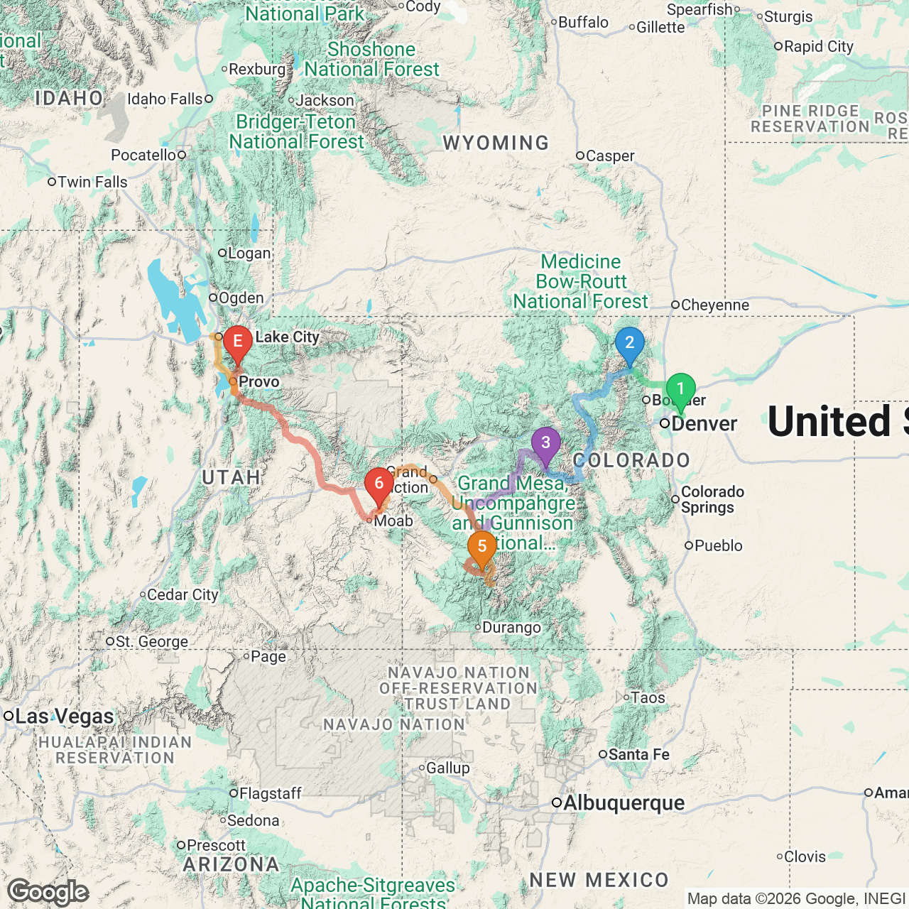 Full trip route map